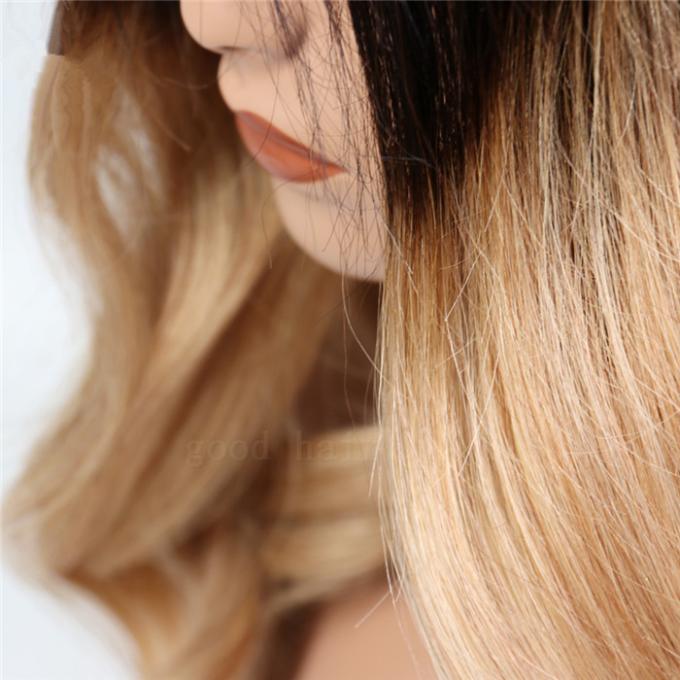 Customize 100 Human Colored Hair Wigs Wave Style Ombre Hair