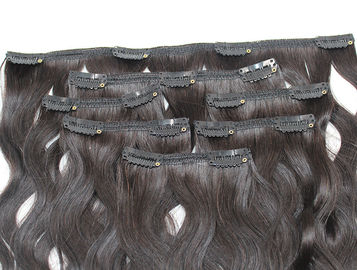 China Comb Easily Clip In Natural Hair Extensions , 8A Blonde Clip In Hair Extensions supplier