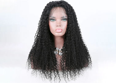 China 20 Inch Kinky Curly Human Hair Full Lace Wigs Full Swiss Lace With Stretch From Ear To Ear supplier