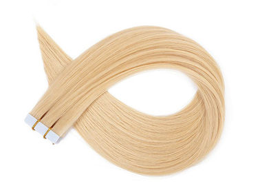 China Straight Gold Tape In Human Hair Extensions , Malaysian 24 Inch Tape In Extensions supplier