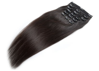 China No Tangle Clip In Natural Hair Extensions , Straight Clip In Hair Extensions supplier