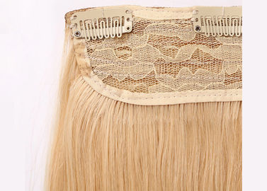 China Yellow Clip In Natural Hair Extensions , Straight Full Head Clip In Hair Extensions supplier