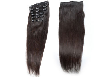 China Lustrous Elegant Clip In Natural Hair Extensions Customized Color For Black Women supplier