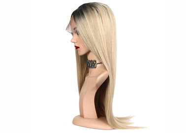 China Synthetic Fiber Colored Hair Wigs , 130% Density Black Blond Mixed Color Wigs supplier