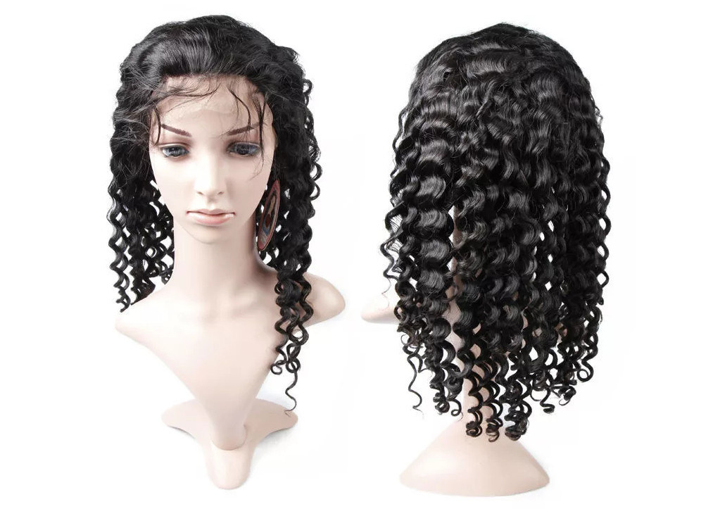 150 Density Custom Full Lace Wigs Deep Wave 10 28 Inch Natural Color