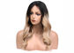 Customize 100% Human Colored Hair Wigs , Wave Style Ombre Hair Color Wigs supplier