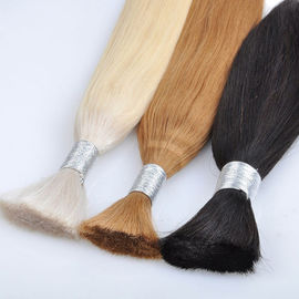 China Customized Color Bulk Human Hair Extensions , Glossy 100% Human Loose Bulk Hair supplier