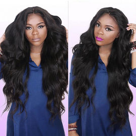 China Black Real Brazilian Hair Weave Lustrous Large Quantity Full Cuticle Aligned supplier