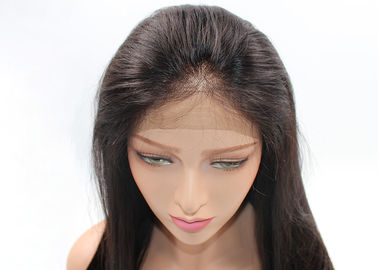 China Raw Indian Full Lace Human Hair Wigs Silky Straight Wave Medium Brown Lace supplier
