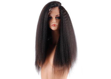 China Resilient Thick Virgin Remy Human Lace Front Wigs 18&quot; Kinky Straight Comb Easily supplier