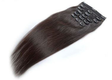 China Strong Weft Virgin Human Hair Clip In Extensions Full Cuticles Attached No Shedding supplier