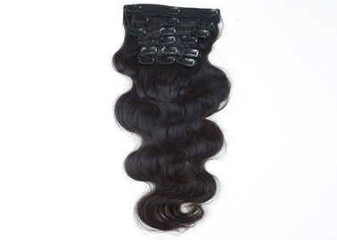 China Black Women Clip In Natural Hair Extensions Soft Clean Full Cuticles Attached supplier