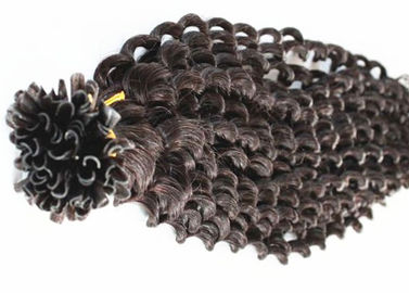 China Resilient Pre Bonded Curly Human Hair Extensions Can Be Straightened 8 - 40 Inch supplier