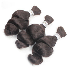 Customized Color Bulk Human Hair Extensions , Glossy 100% Human Loose Bulk Hair supplier