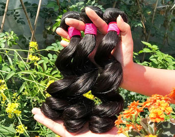 Healthy 100% Malaysian Human Hair Weave Natural Black / Dark Brown From Young Girl supplier