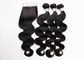 Smooth Body Wave Hair Extensions Human Weft 4 * 4 Lace Closure For Black Women supplier