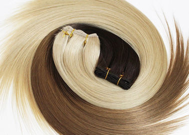 No Tangle European Human Hair Extensions Double Drawn Hair Wefts Extensions supplier