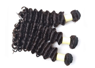 Deep Wave Remy Human Hair Extensions , Natural Color Virgin Mongolian Curly Hair supplier