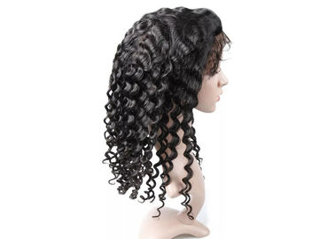 150% Density Custom Full Lace Wigs Deep Wave 10  - 28 Inch Natural Color supplier