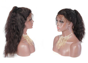 Dark Brown Full Lace Human Hair Wigs , 100% Brazilian Full Lace Wig With Baby Hair supplier