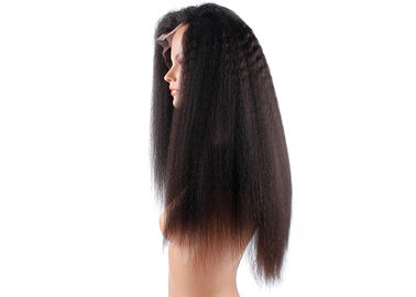 Resilient Thick Virgin Remy Human Lace Front Wigs 18&quot; Kinky Straight Comb Easily supplier