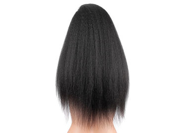 Resilient Thick Virgin Remy Human Lace Front Wigs 18&quot; Kinky Straight Comb Easily supplier