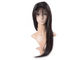 Smooth Feeling Human Lace Front Wigs With Bangs Dark Brown Lustrous Long Lasting supplier