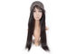 Smooth Feeling Human Lace Front Wigs With Bangs Dark Brown Lustrous Long Lasting supplier