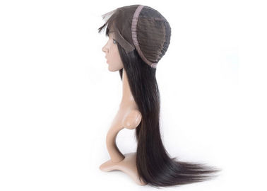 Smooth Feeling Human Lace Front Wigs With Bangs Dark Brown Lustrous Long Lasting supplier