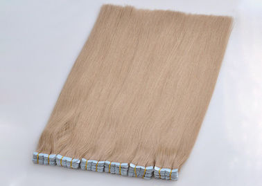 Straight Tape In Human Hair Extensions , Double Dawn Dark Brown Tape In Hair Extensions supplier