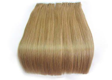 Straight Tape In Human Hair Extensions , Double Dawn Dark Brown Tape In Hair Extensions supplier