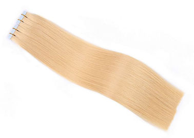 Straight Gold Tape In Human Hair Extensions , Malaysian 24 Inch Tape In Extensions supplier