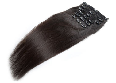 No Tangle Clip In Natural Hair Extensions , Straight Clip In Hair Extensions supplier