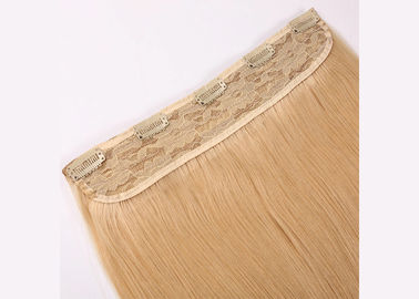 Yellow Clip In Natural Hair Extensions , Straight Full Head Clip In Hair Extensions supplier