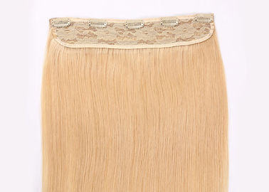 Yellow Clip In Natural Hair Extensions , Straight Full Head Clip In Hair Extensions supplier