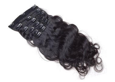 Black Women Clip In Natural Hair Extensions Soft Clean Full Cuticles Attached supplier