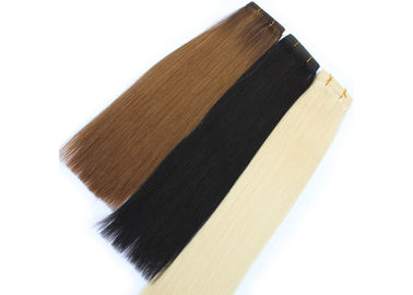 Straight Clip In Natural Hair Extensions , Natural Black Clip In Hair Extensions supplier