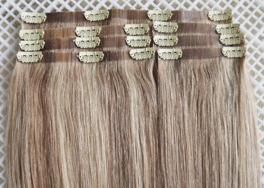 Invisible Seamless Clip In Hair Extensions Remy Human Hair Could Be Flat Ironed / Restyle supplier