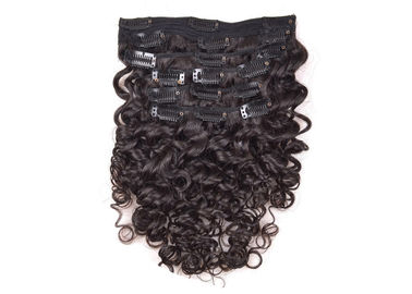 Lady Clip In Natural Hair Extensions Natural Color Double Machine Weft Long Lasting supplier