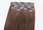 Unprocessed Gold Clip In Hair Extensions 220g Smooth Double Drawn 7A Grade supplier