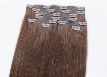 Unprocessed Gold Clip In Hair Extensions 220g Smooth Double Drawn 7A Grade supplier