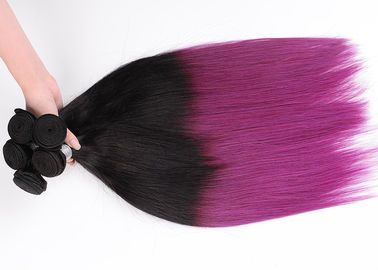 Purple Remy Human Hair Extensions , No Shedding 100g Remy Hair Extensions supplier