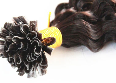 Resilient Pre Bonded Curly Human Hair Extensions Can Be Straightened 8 - 40 Inch supplier