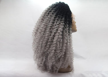 Kinky Curly Synthetic Lace Front Wigs Cap With Stretch Ability And Adjustable Straps supplier