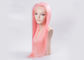 Silky Straight Wave Colored Hair Wigs , Pink Color Human Full Lace Wigs With Baby Hair supplier