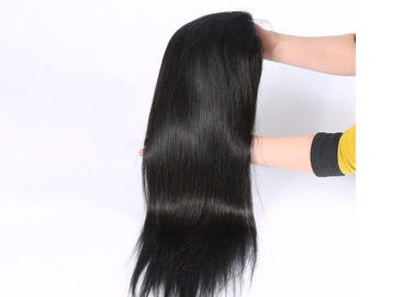 Natural Straight Real Hair Colored Hair Wigs , Full Lace Front Wigs For Black Women supplier