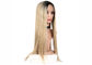 Synthetic Fiber Colored Hair Wigs , 130% Density Black Blond Mixed Color Wigs supplier