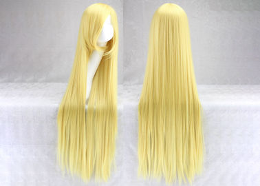 100cm Long Multi Colored Hair Wigs , Silky Straight Wave Colored Synthetic Wigs supplier