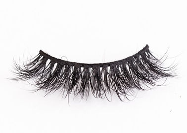 Custom Invisible Band False Eyelashes Natural Black 100% Siberian Real Mink Fur supplier