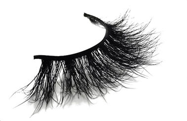 Long Lasting Invisible Band Eyelashes , Black Natural Looking False Eyelashes supplier